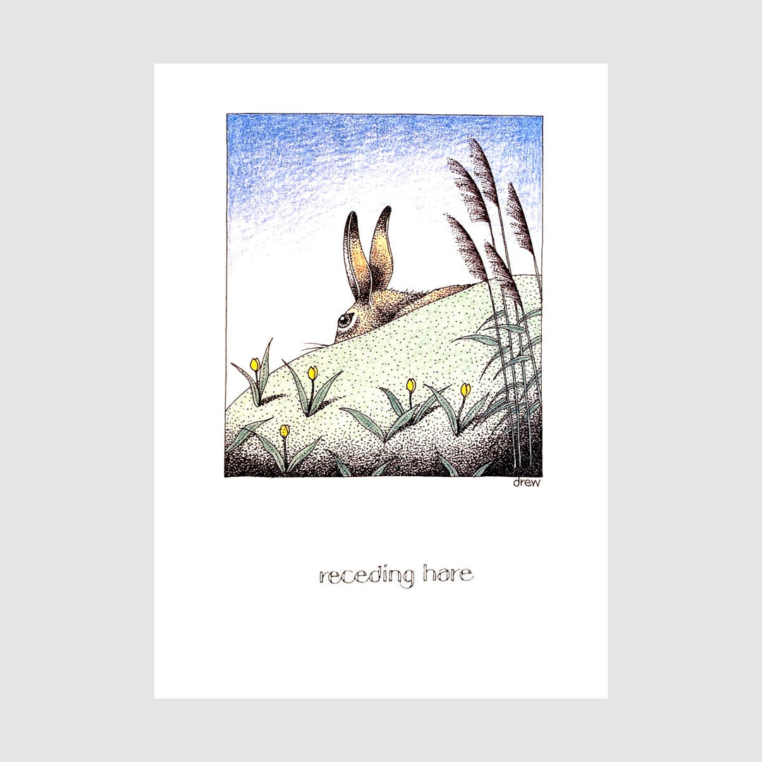 Simon Drew Card -  Receding Hare