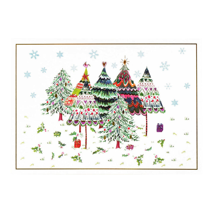 Deluxe Boxed Christmas Cards - Merry Evergreens