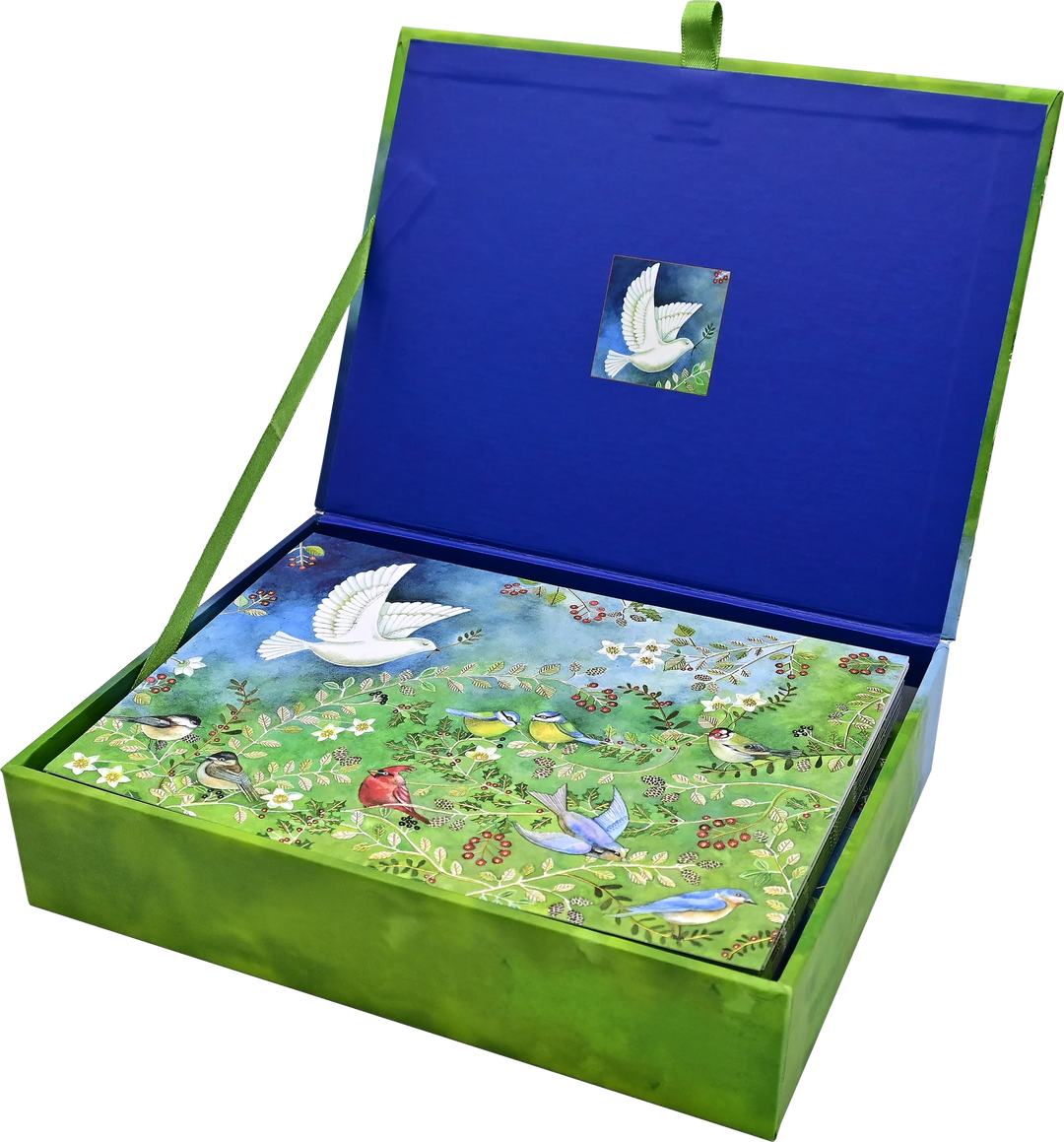 Deluxe Boxed Christmas Cards -  Birds and Holly