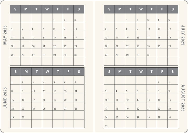 2025 Weekly Diary - Gilded Ivory 16 Month 2025