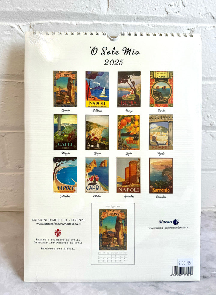 2025 Medium Wall Calendar - O Sole mio