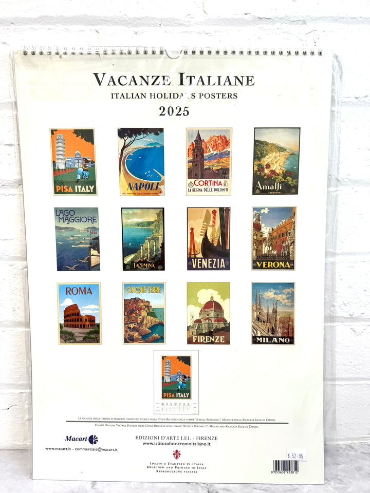 2025 Large Wall Calendar - Vacanze Italiane