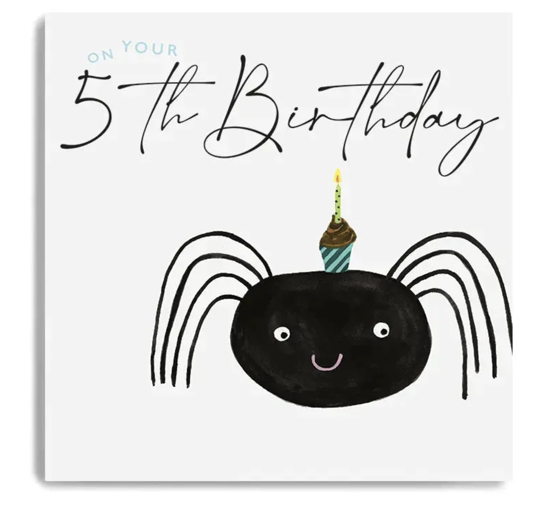 Serendipity Card - 5th Birthday Spider