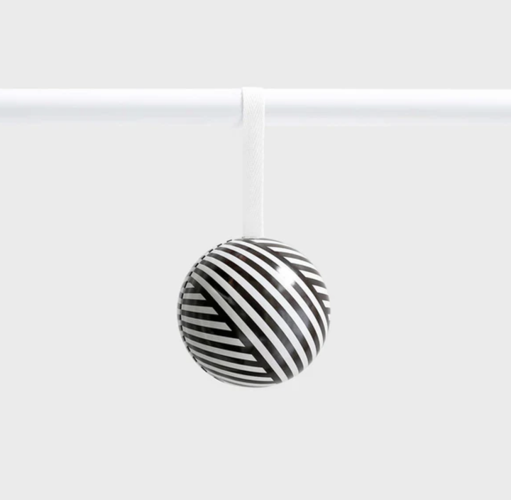 Bauble - Black and White Stripe