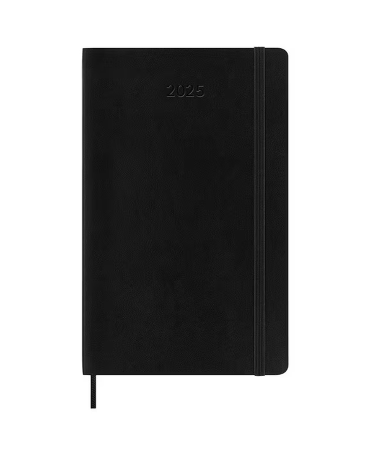 2025 Large Soft Cover Weekly Horizontal Diary - Black