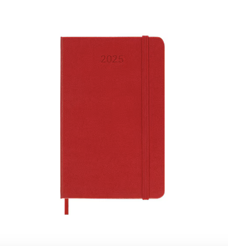 2025 Pocket Hard Cover Weekly Diary - Scarlet Red