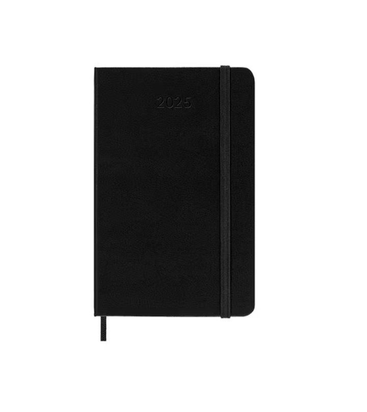 2025 Pocket Hard Cover Weekly Diary - Black