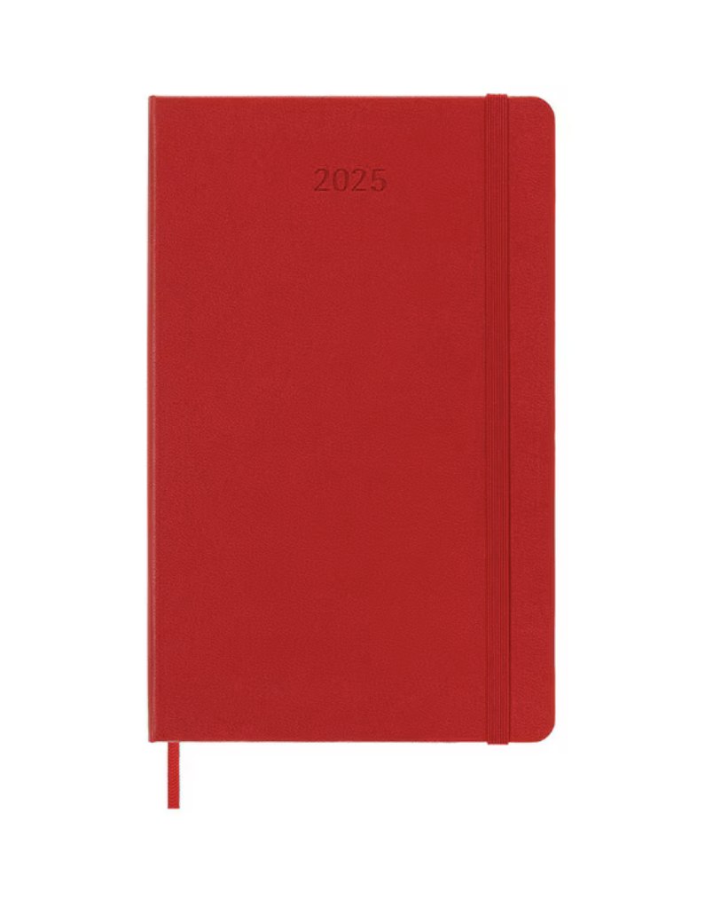 2025 Large Hard Cover Weekly Diary - Scarlet Red