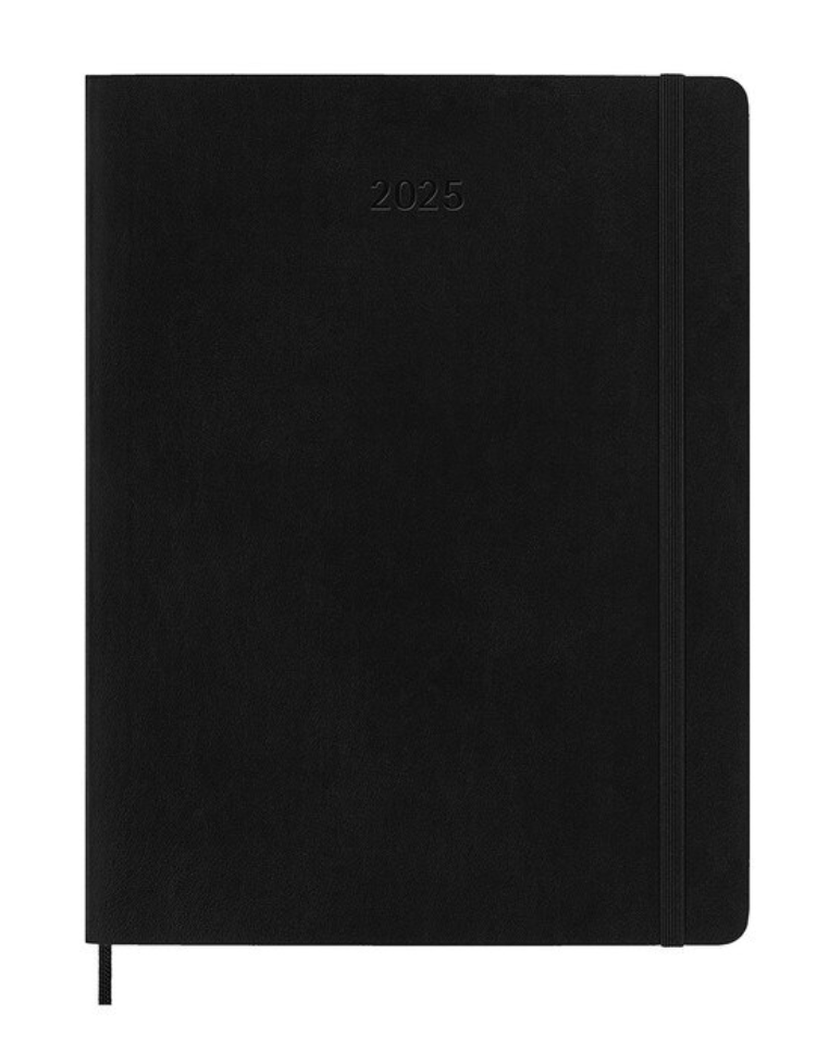 2025 Extra Large Soft Cover Weekly Diary - Black