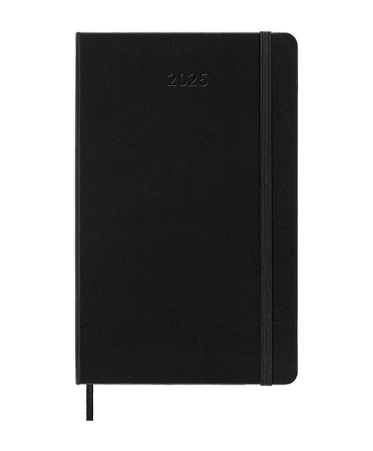 2025 Large Hard Cover Weekly Diary - Black