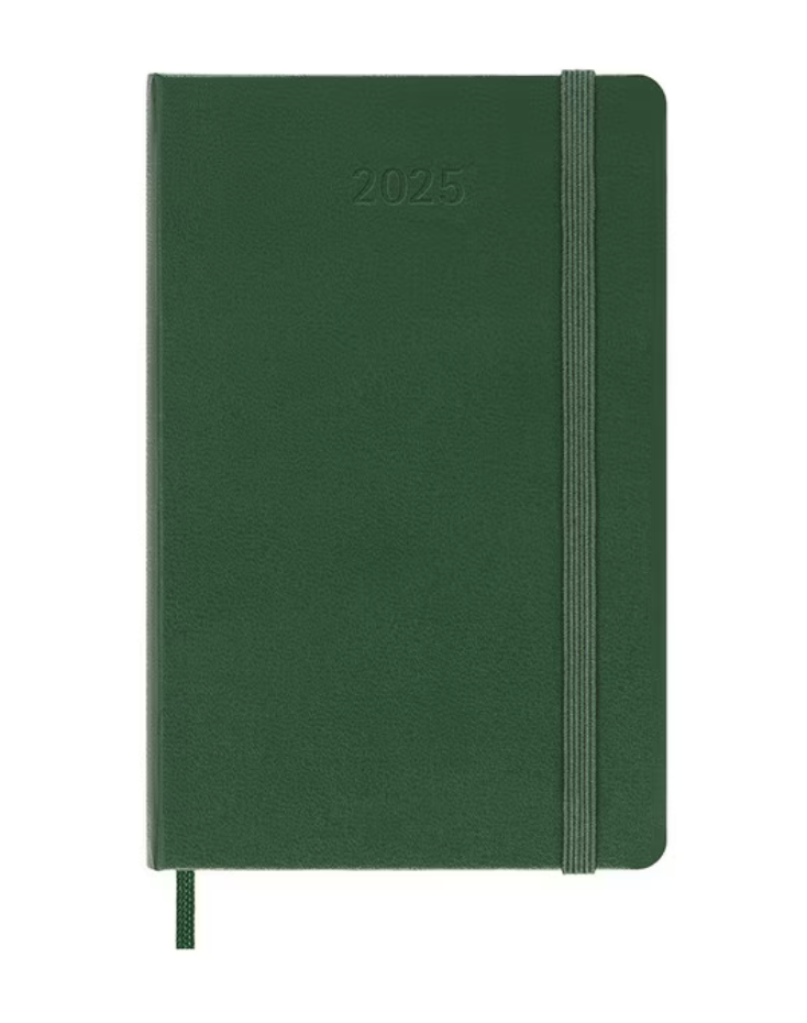 2025 Large Hard Cover Daily Diary - Myrtle Green