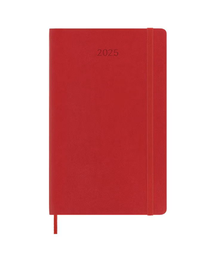 2025 Large Soft Cover Weekly Diary - Scarlet Red