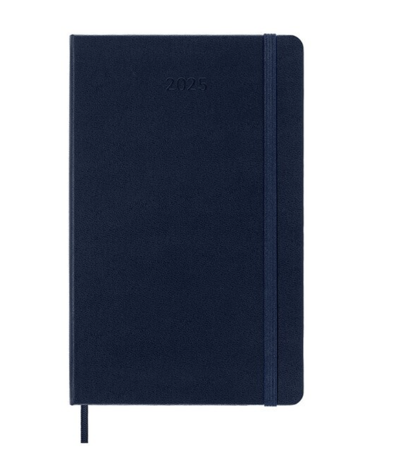 2025 Large Hard Cover Weekly Diary - Sapphire Blue