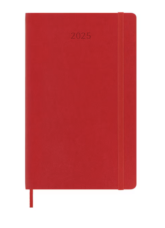 2025 Large Soft Cover Daily Diary - Scarlet Red