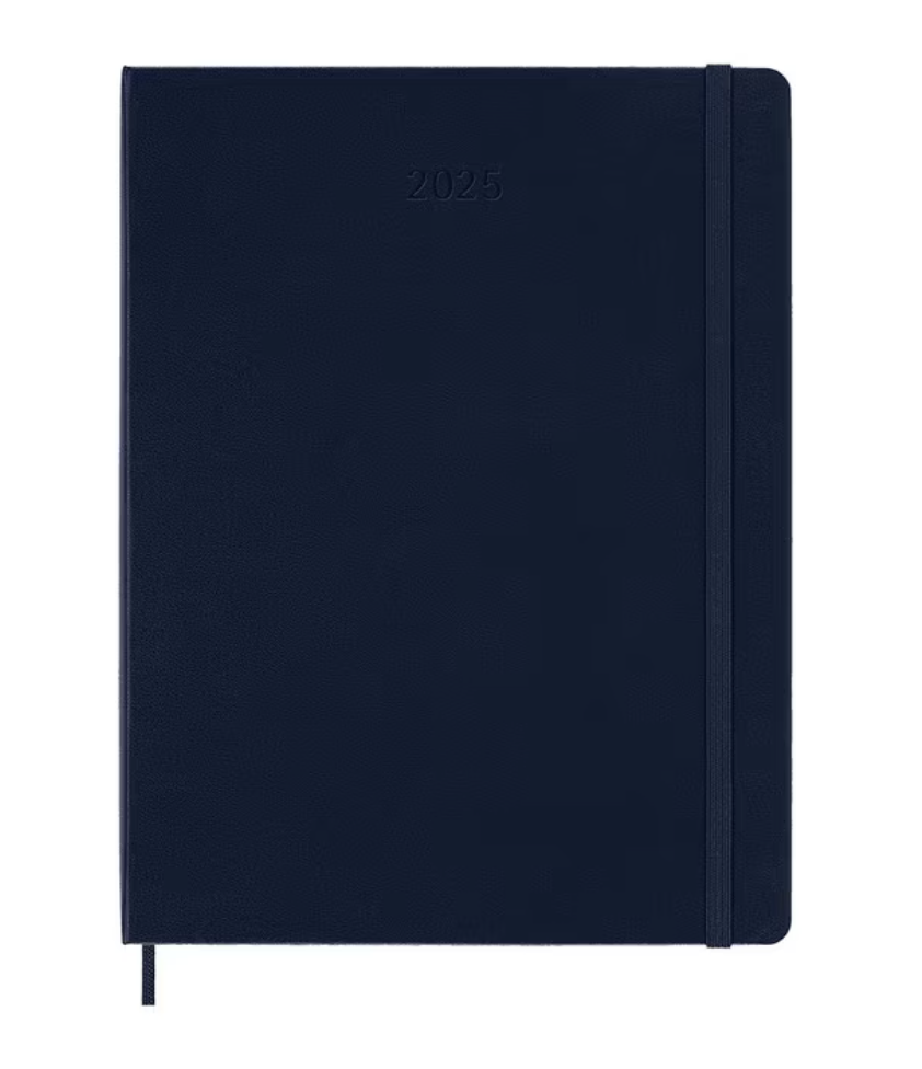 2025 Extra Large Hard Cover Weekly Diary - Sapphire Blue