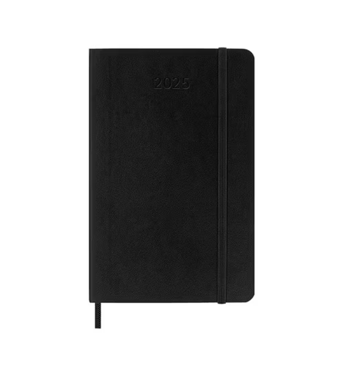 2025 Pocket Soft Cover Weekly Diary - Black