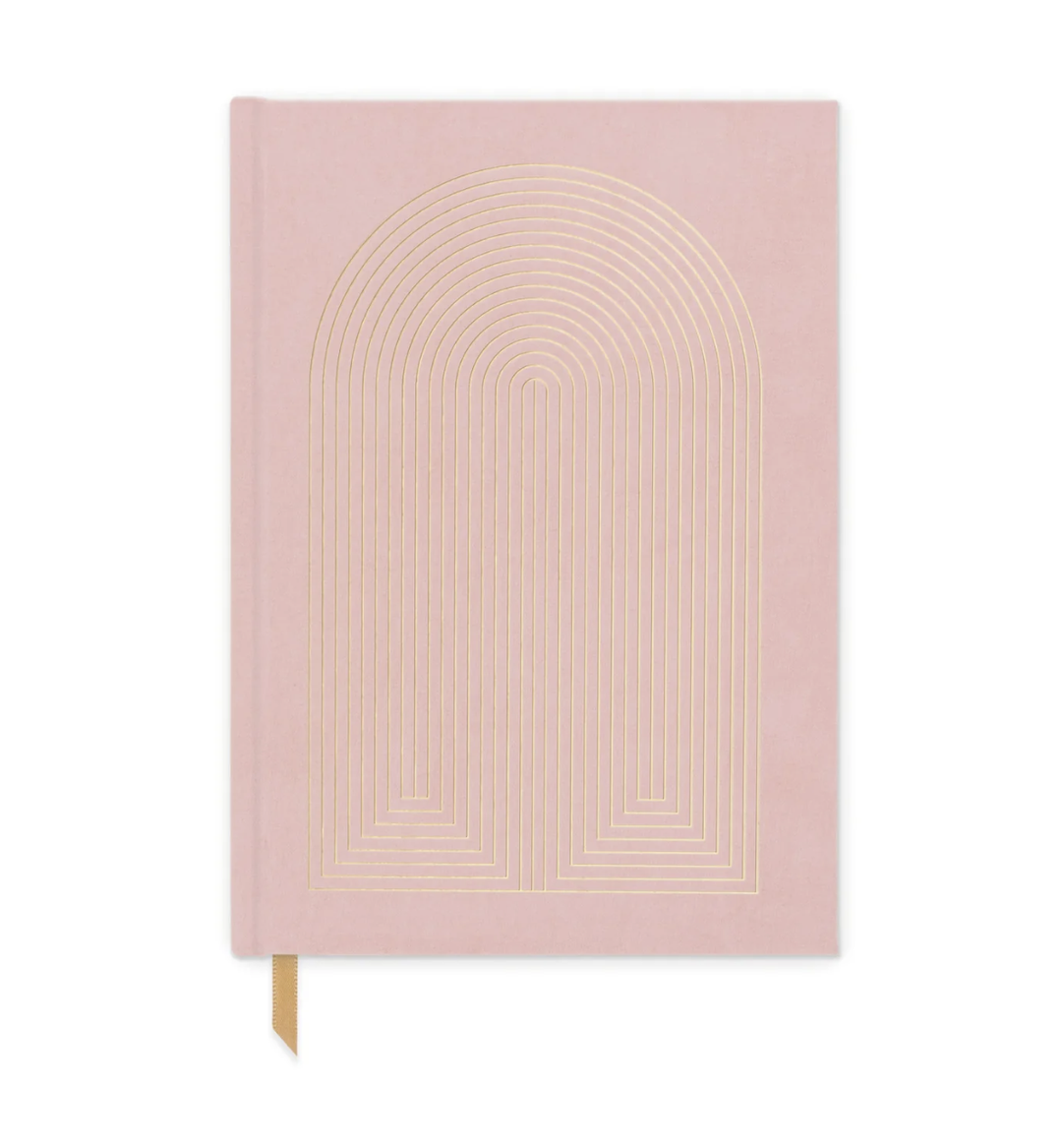 Hard Cover Suede Journal -  Dusty Pink