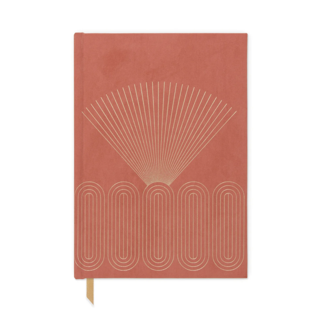 Hard Cover Suede Journal - Bright Terracotta