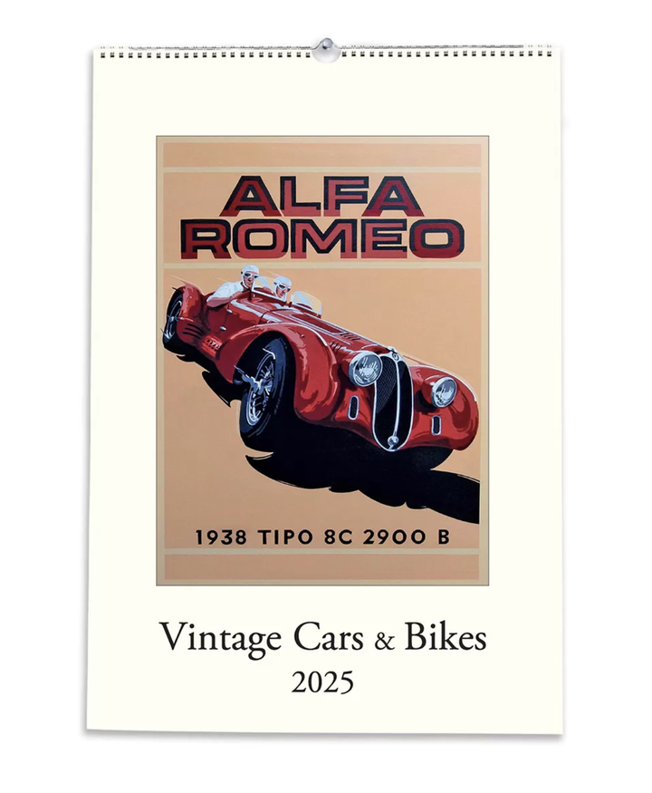 2025 Large Wall Calendar - Vintage Cars & Bikes