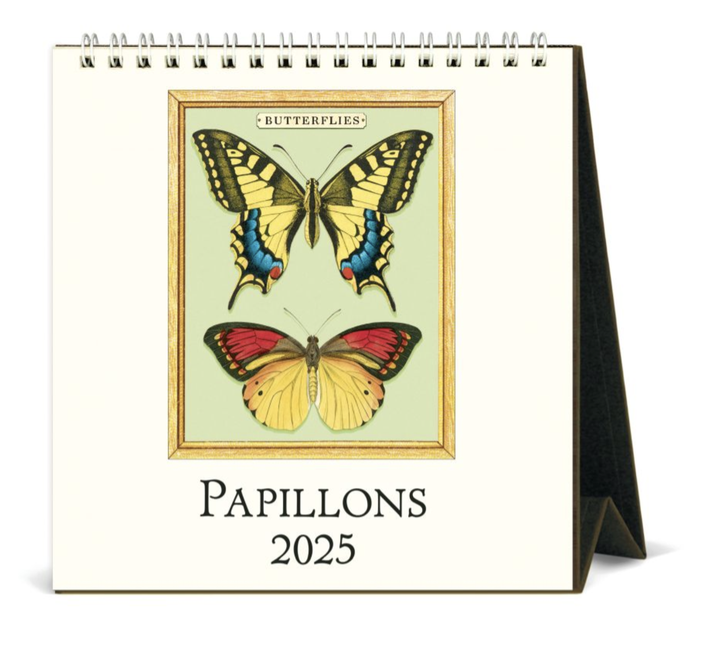 Cavallini 2025 Desk Calendar - Papillons