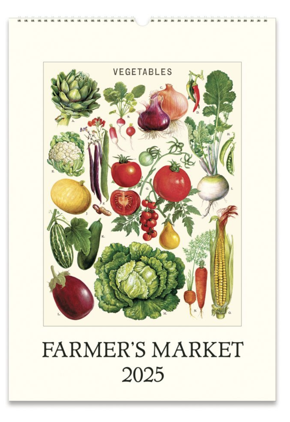 Cavallini 2025 Wall Calendar - Farmers Market