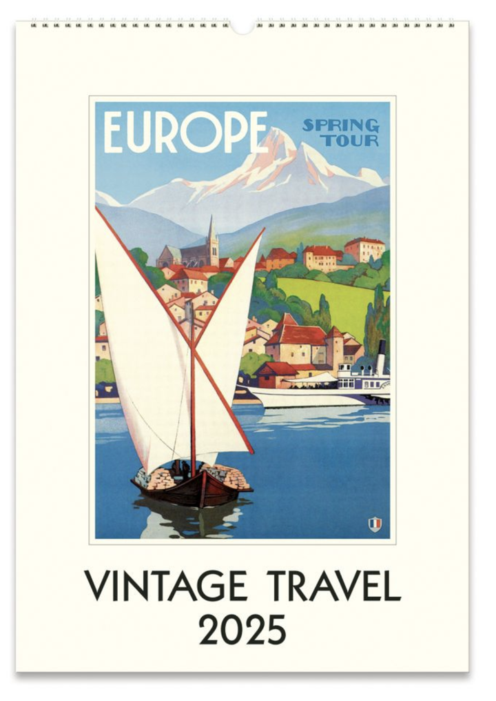 Cavallini 2025 Wall Calendar - Vintage Travel