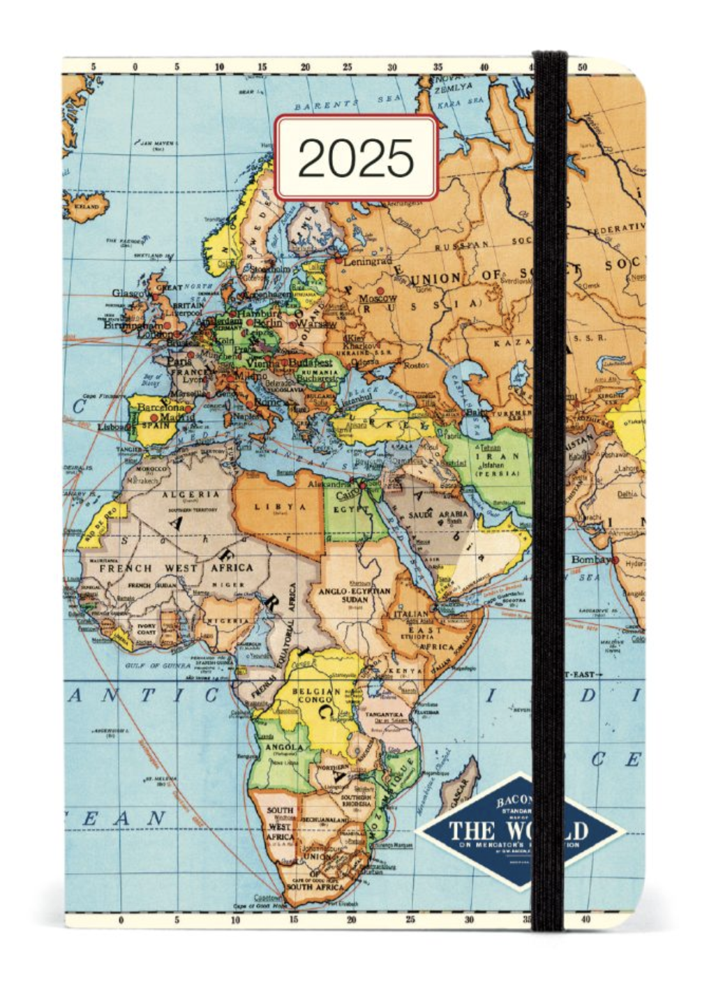 Cavallini 2025 Weekly Planner - Vintage Maps