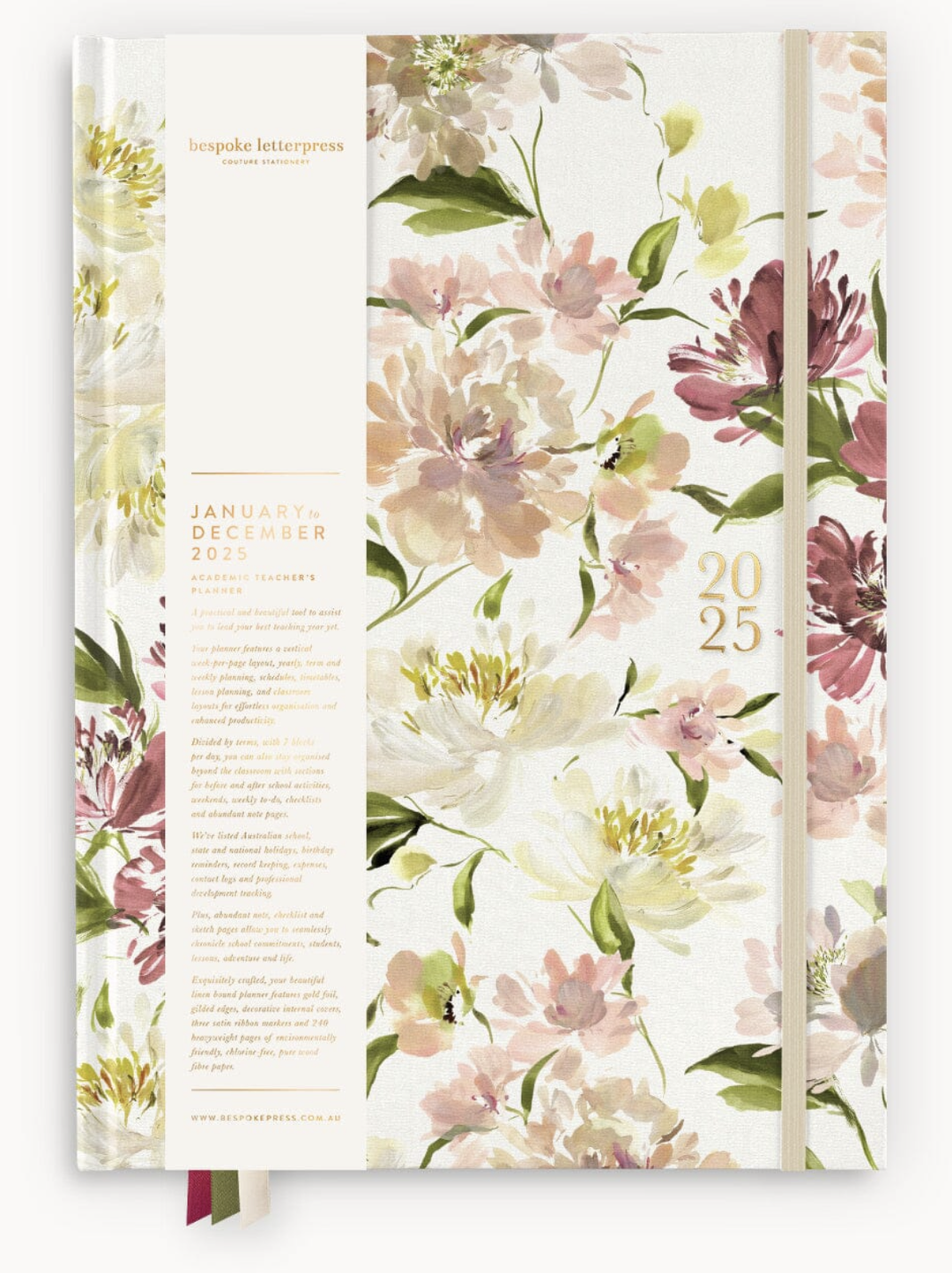 Bespoke 2025 Teachers Planner - Peony