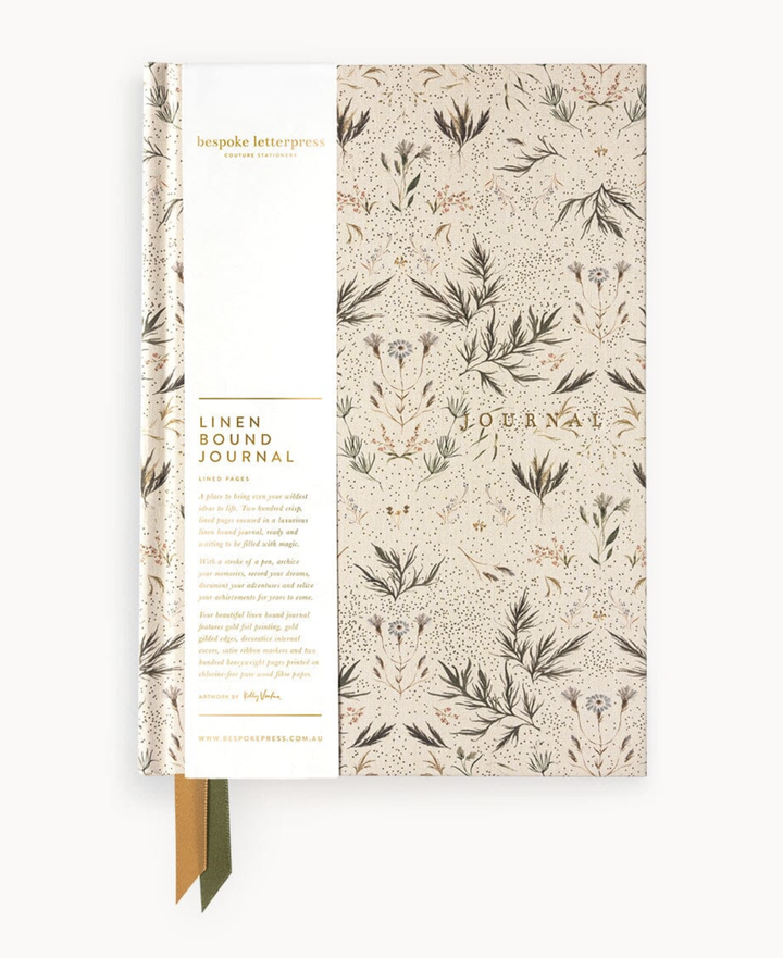 Bespoke Linen Lined Journal - Meadow