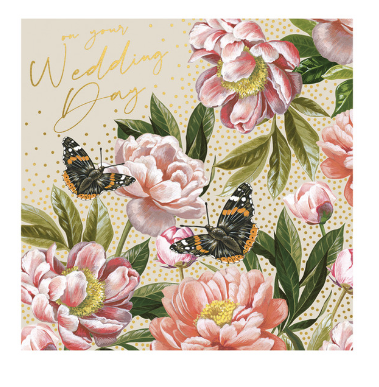 The Art File Card - Peonies Butterflies