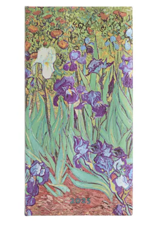 2025 Van Gogh's Irises, Slim, Horizontal, Weekly Diary