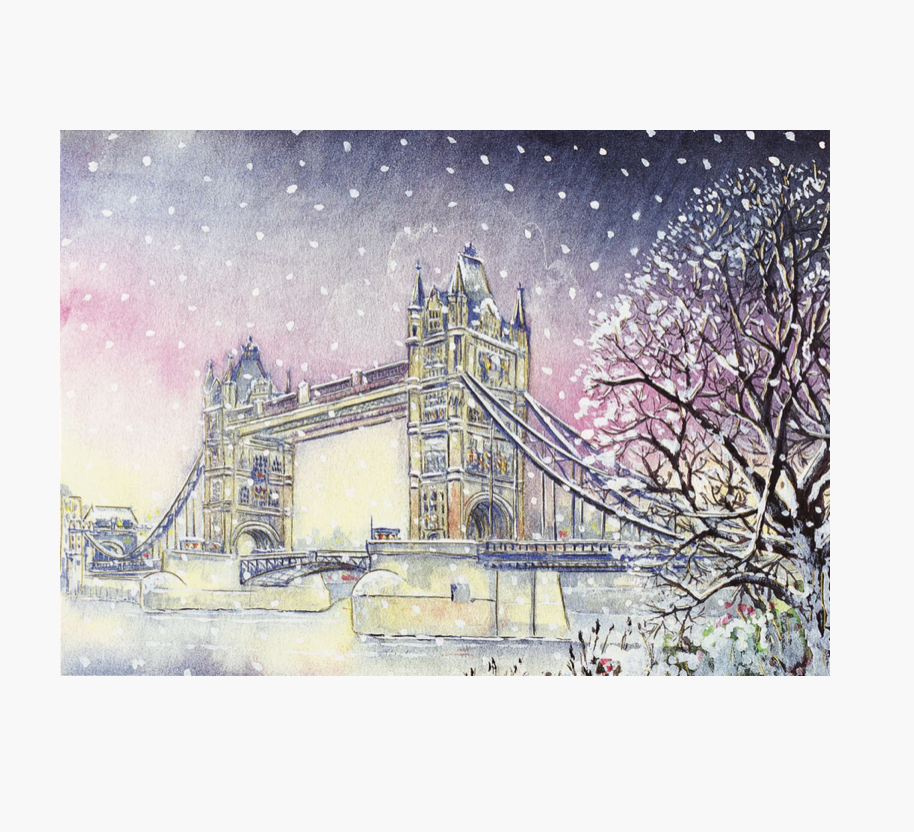 Deluxe Boxed Christmas Cards - Tower Bridge in Winter