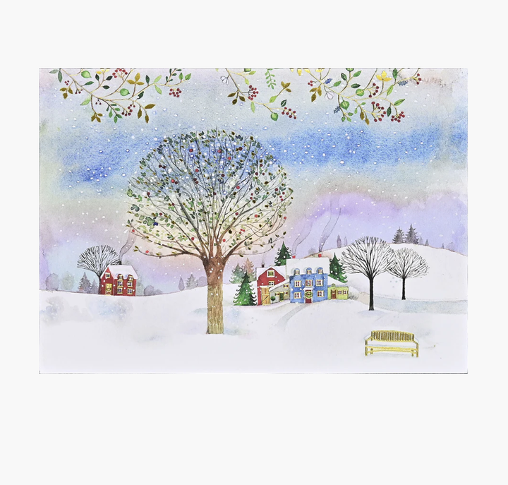 Deluxe Boxed Christmas Cards - Village Twilight