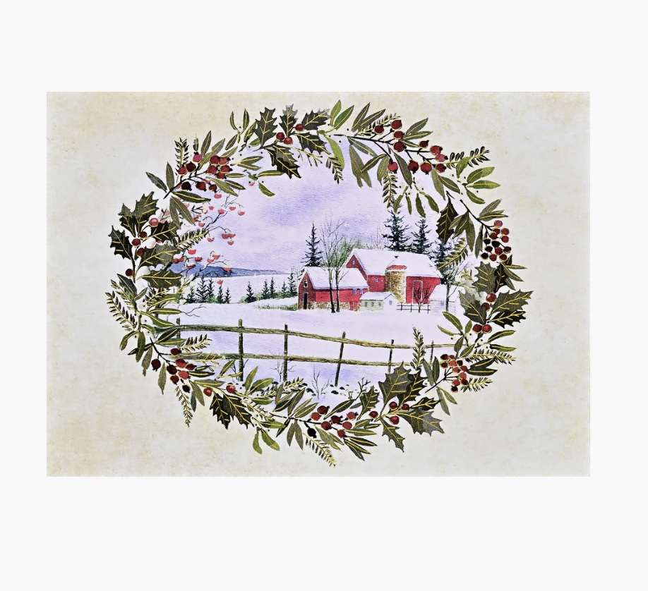 Deluxe Boxed Christmas Cards - Winter Holly