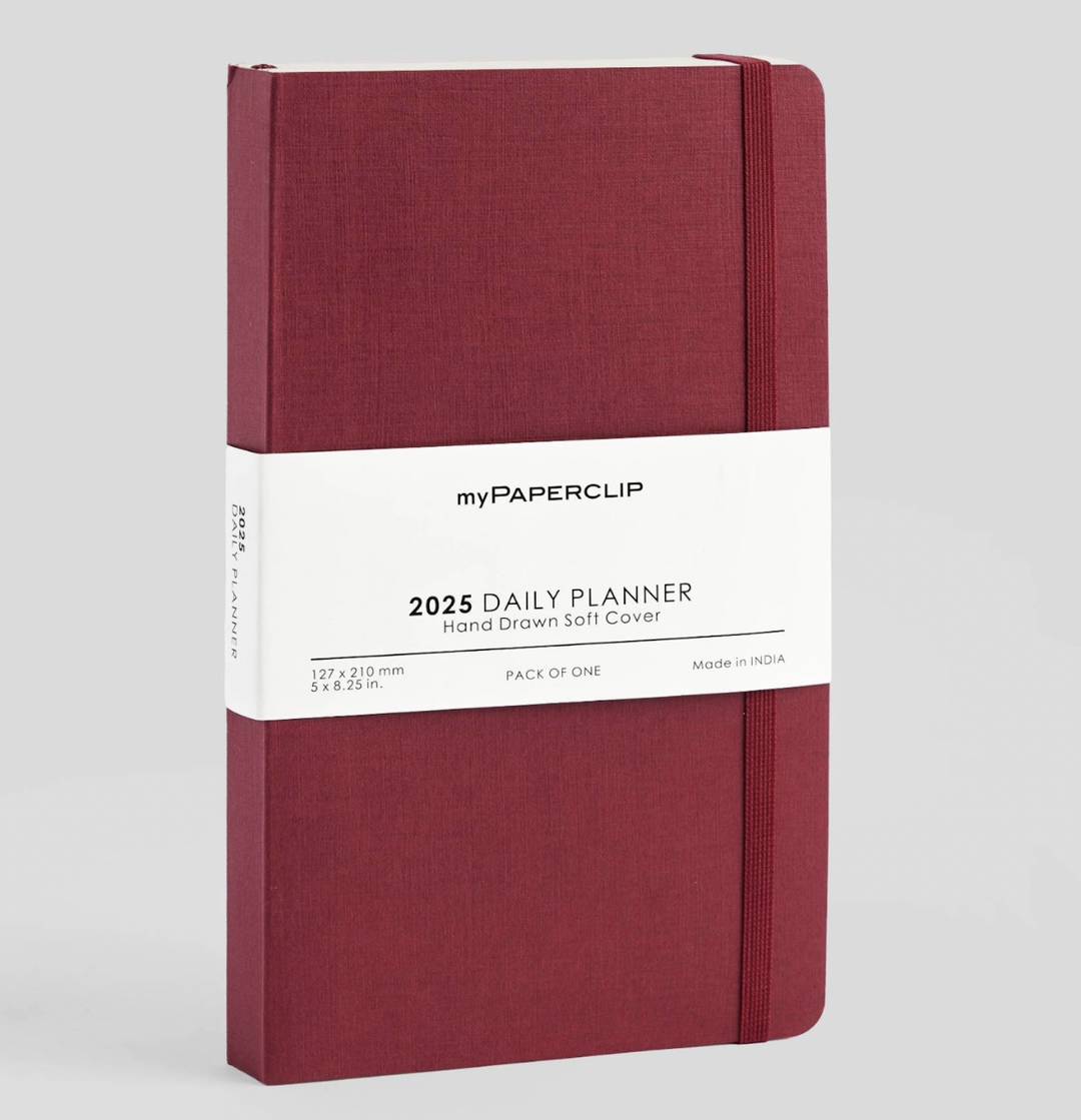 MyPaperclip 2025 Soft Cover Daily Diary - Claret