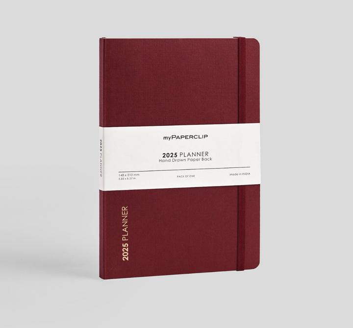 MyPaperclip 2025 Hard Cover Weekly Diary - Claret