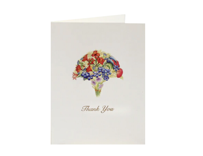 Paula Skene Card - Thank You Orange & Blue Flowers