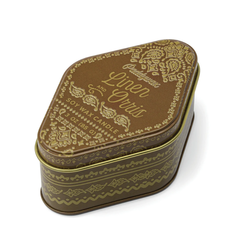 Station 3.5oz Printed Tin Candle -Linen and Orris