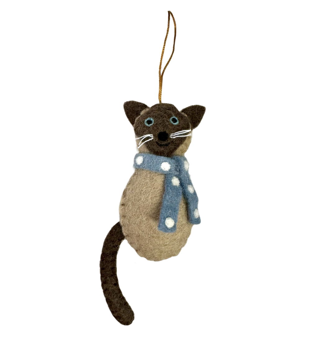 Felt Christmas Ornament - Siamese Cat