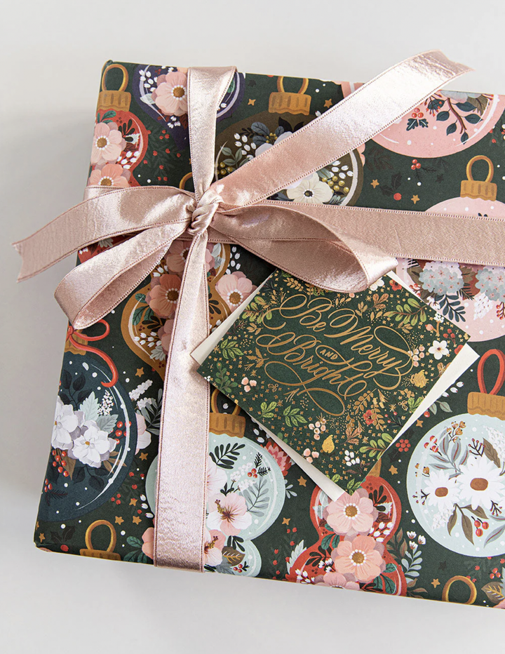 Christmas Flat Wrap - Christmas Ornaments & Floral Fields