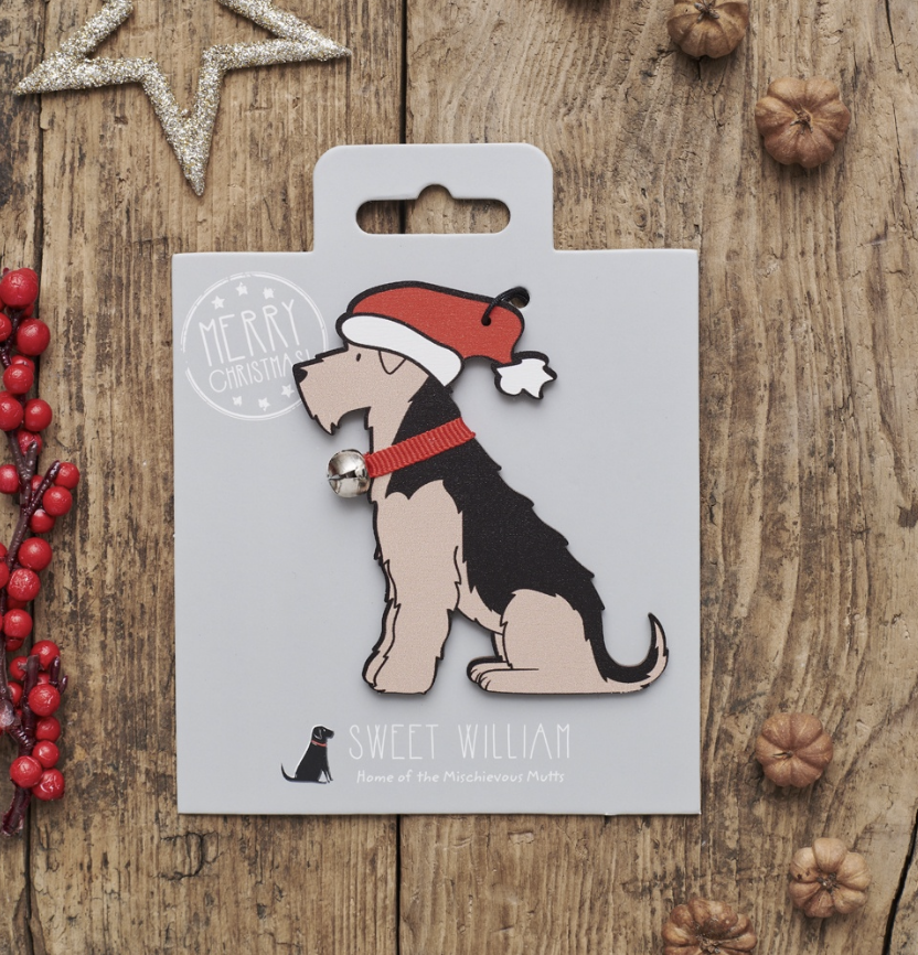 Sweet William Wooden Christmas Decoration - Welsh Terrier