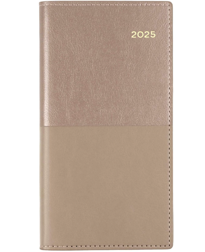 Collins Vanessa 2025 Calendar Year Diary -B6/7 - Week to View- Rose Gold