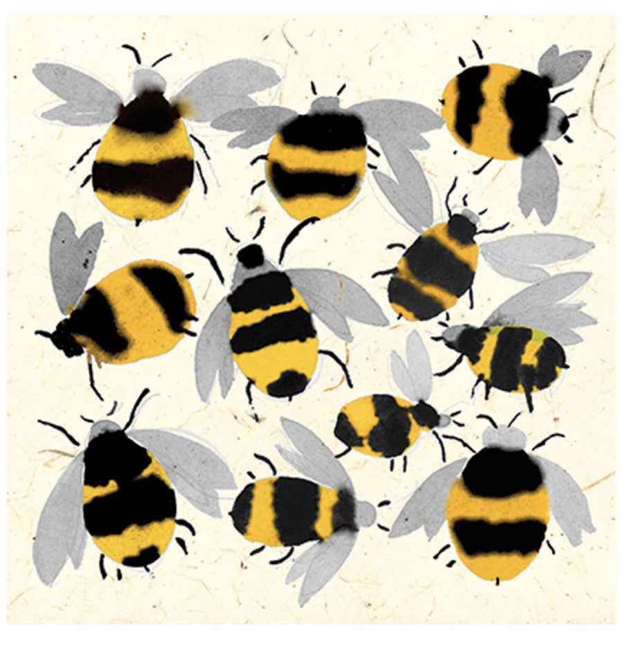 Jenny Frean Card - Inky Bees