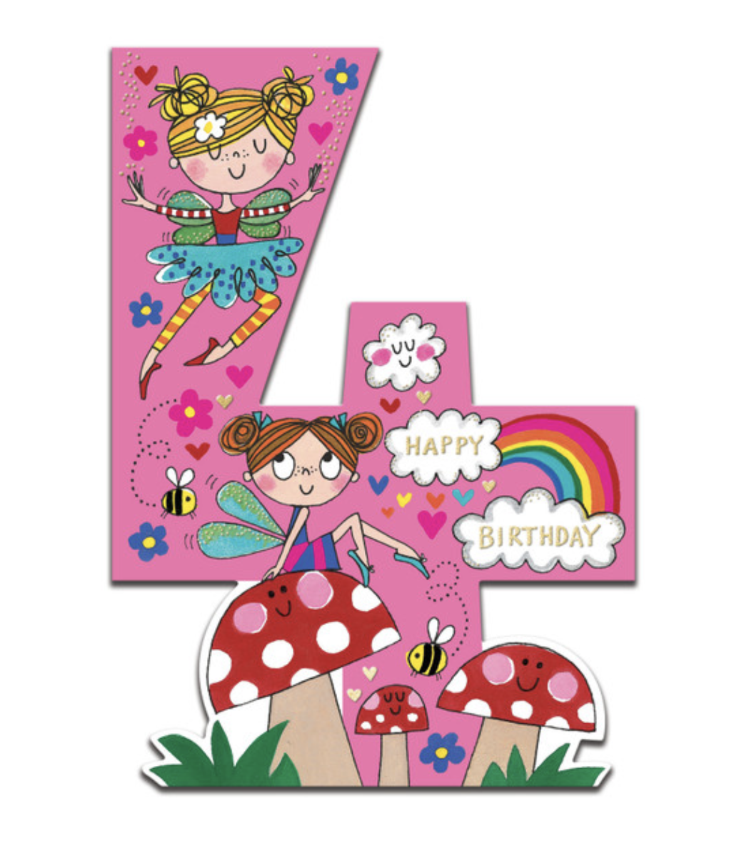 Cookie Cutters Card - 4th Birthday  Fairies & Toadstool