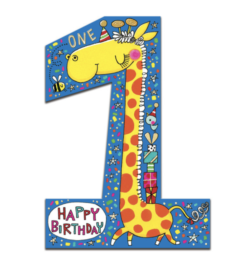 Cookie Cutters Card - 1st Birthday  Giraffe