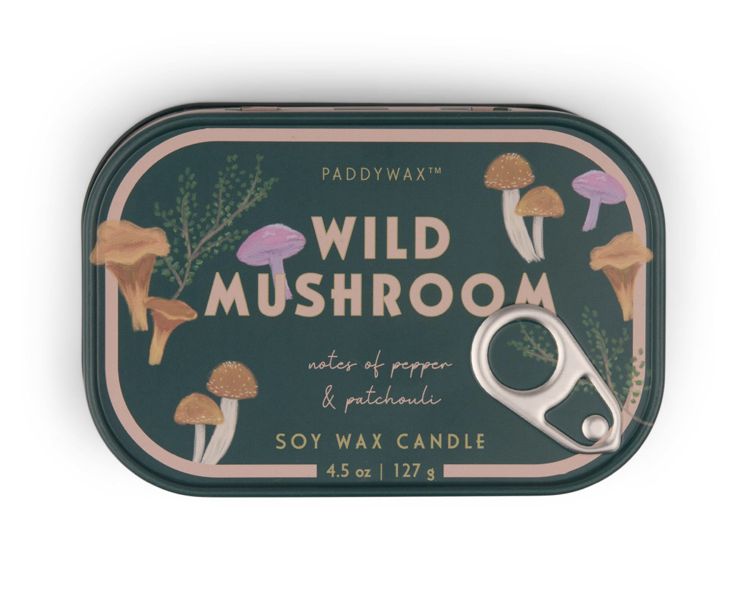 Bistro Printed Tin Candle Wild Mushroom - Pepper & Patchouli