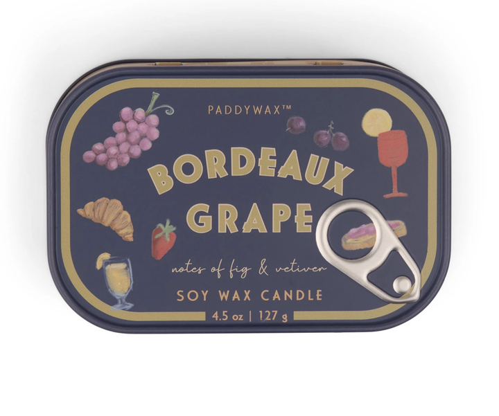 Bistro Printed Tin Candle Bordeaux - Fig & Vetiver