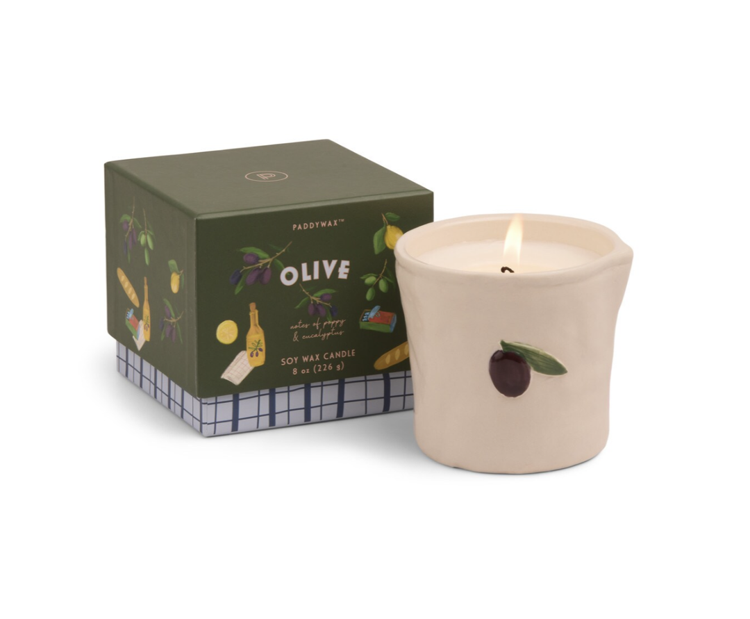 Bistro Ceramic Candle Olive - Poppy & Eucalyptus