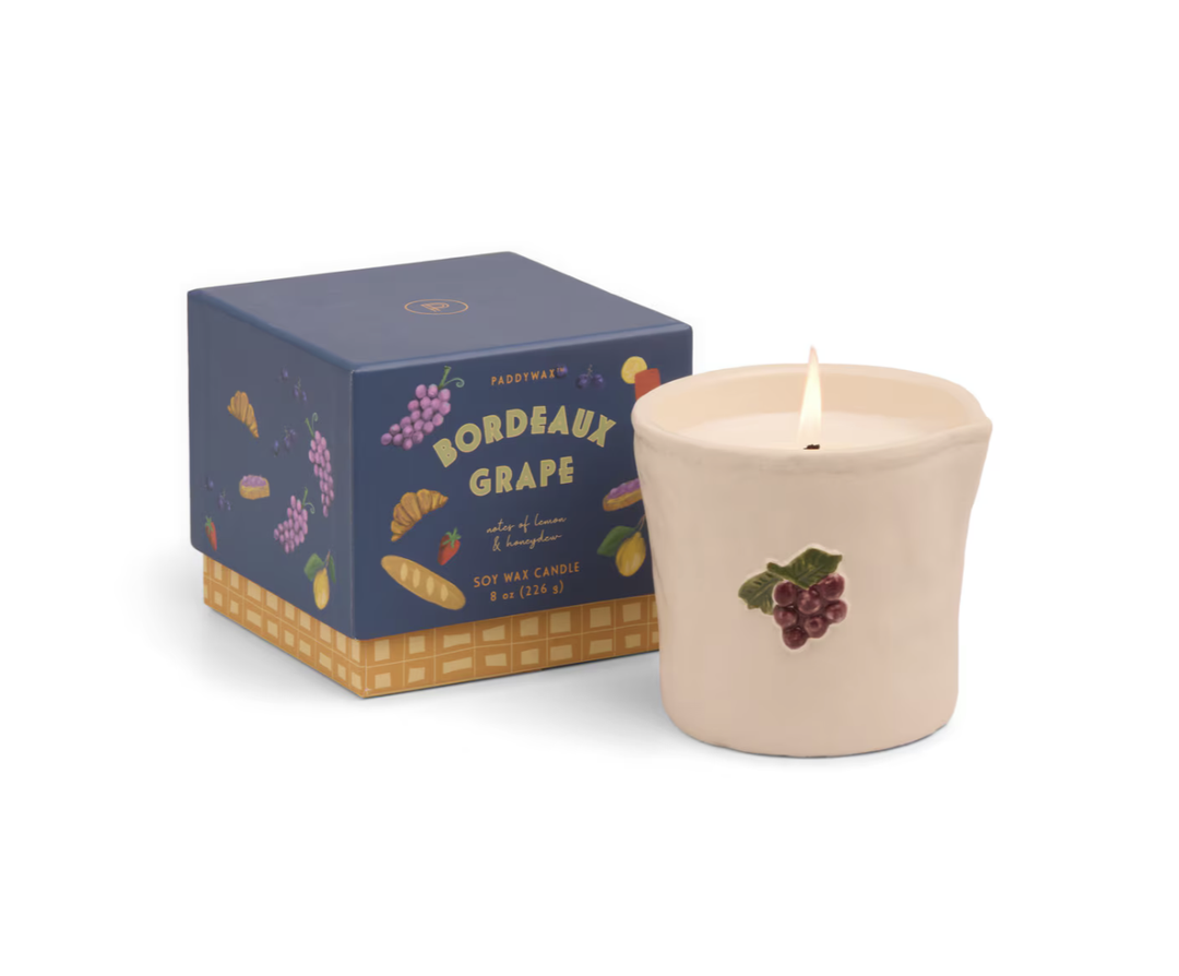 Bistro Ceramic Candle Bordeaux Grapes - Lemon & Honeydew