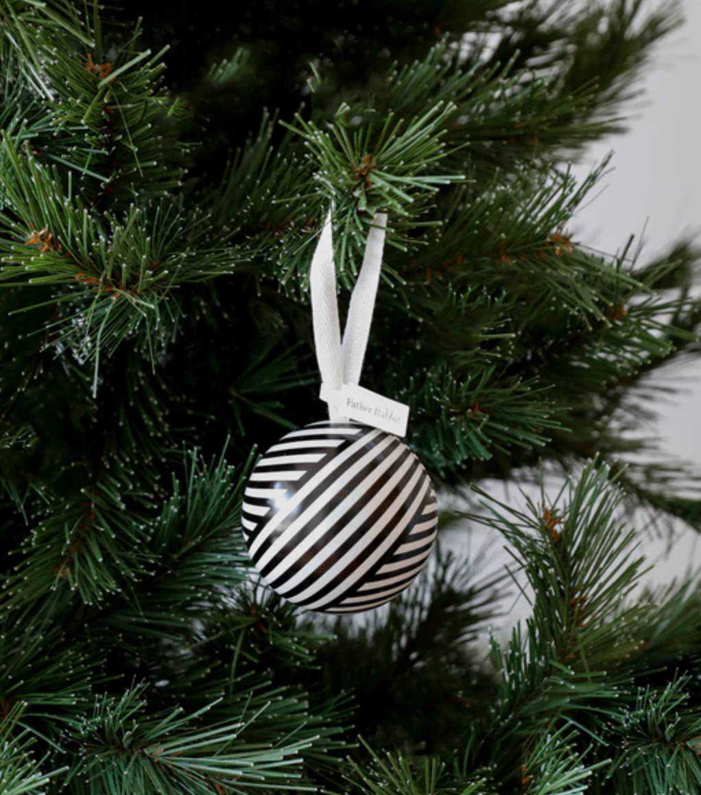 Bauble - Black and White Stripe